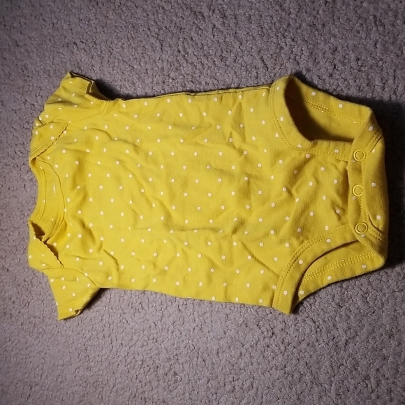 Carter's Baby Girl's Yellow Polkadot Onesie - Picture 1 of 7